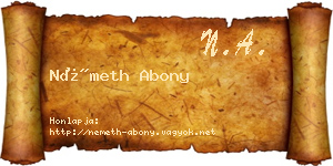Németh Abony névjegykártya